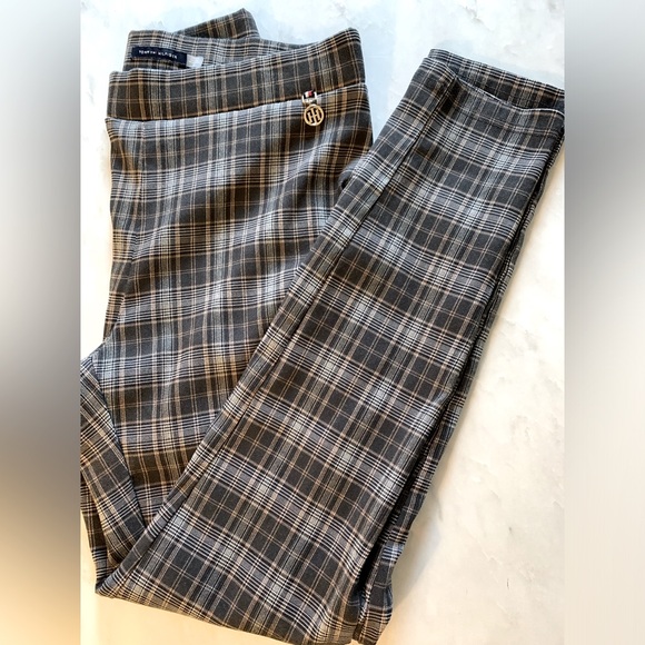 Tommy Hilfiger Pants - Tommy Hilfiger Plaid Ankle Stretch Pull On Form Fitting Pants Straight Leg Sz 10
